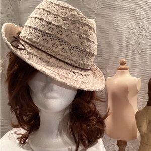 Scala Pronto Ladies' Fedora Natural Color with Brown Ribbon and Bow One Size